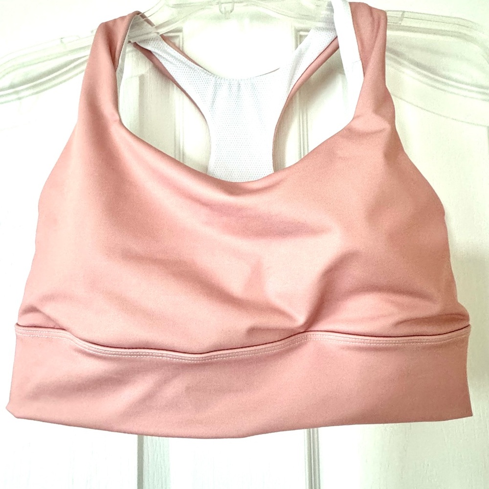 NWT NEW! Berry Jane Women's Light Pink Lined/Padded SPF 50+ Sports Bra Sz Large